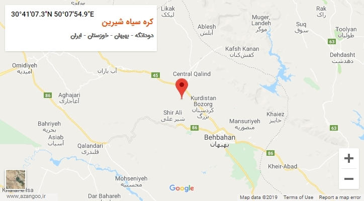 روستای کره سیاه شیرین بر روی نقشه