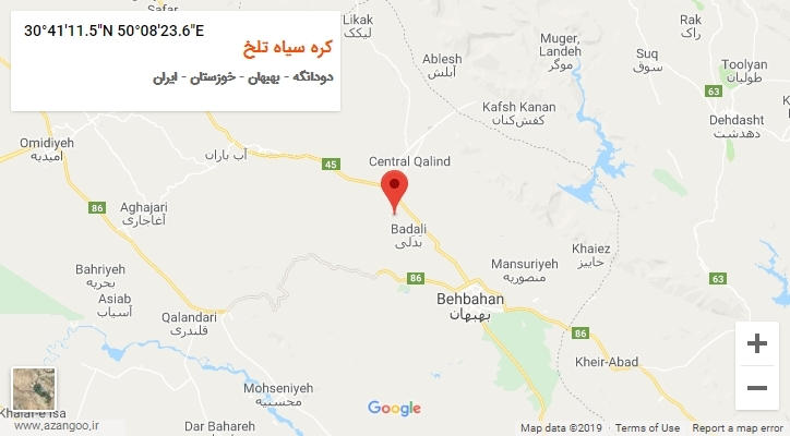 روستای کره سیاه تلخ بر روی نقشه