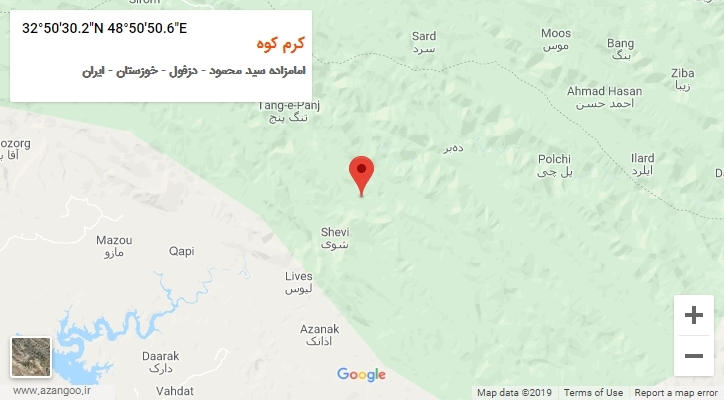 روستای کرم کوه بر روی نقشه