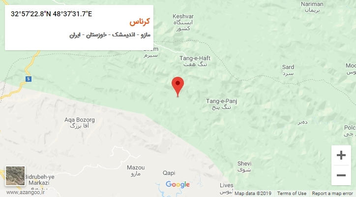روستای کرناس بر روی نقشه
