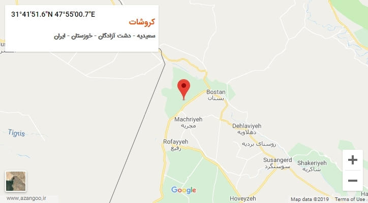 روستای کروشات بر روی نقشه