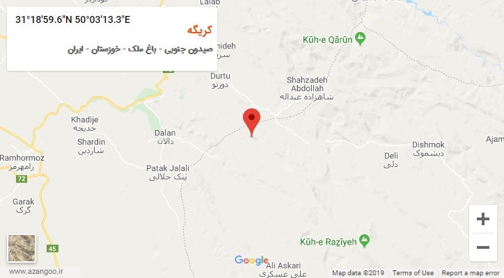 روستای کریگه بر روی نقشه