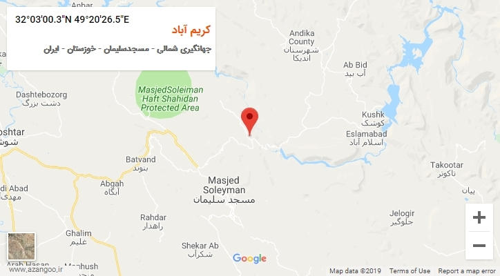 روستای کریم آباد بر روی نقشه