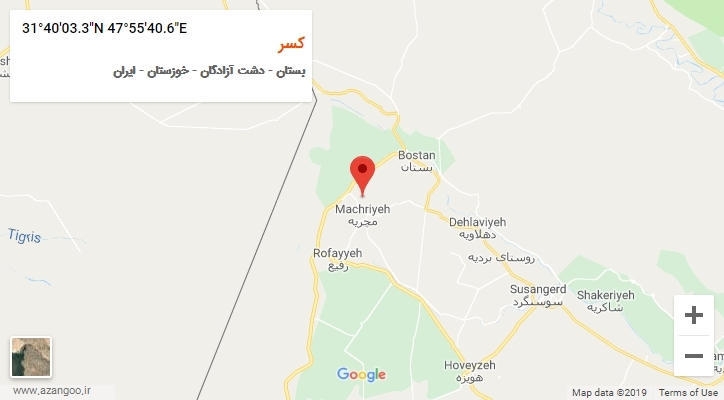 روستای کسر بر روی نقشه