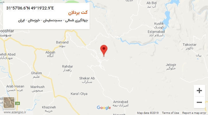 روستای کت بردلان بر روی نقشه