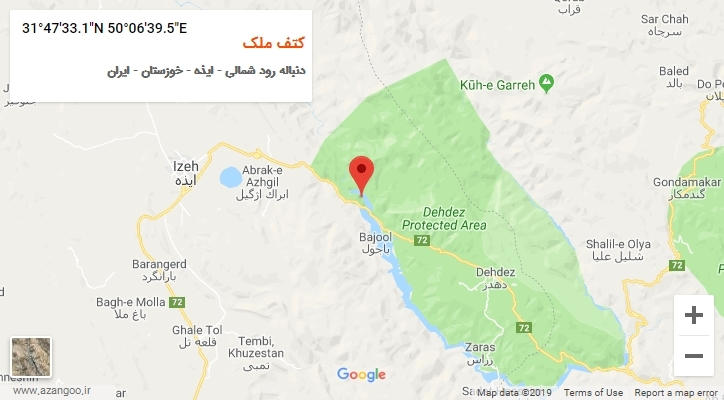 روستای کتف ملک بر روی نقشه