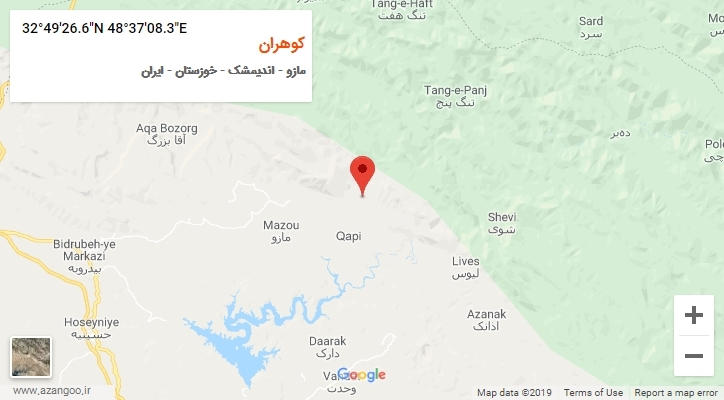 روستای کوهران بر روی نقشه