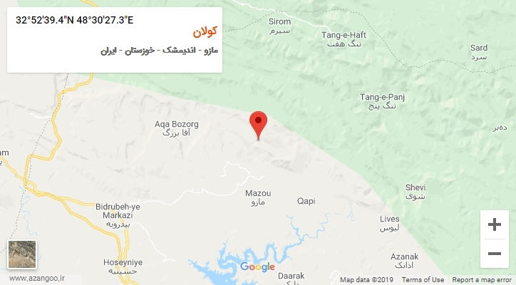 روستای کولان بر روی نقشه