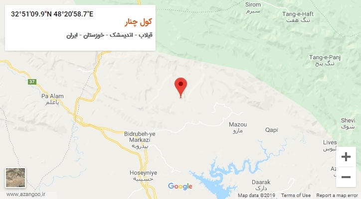 روستای کول چنار بر روی نقشه