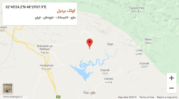 روستای کولک بردبل بر روی نقشه