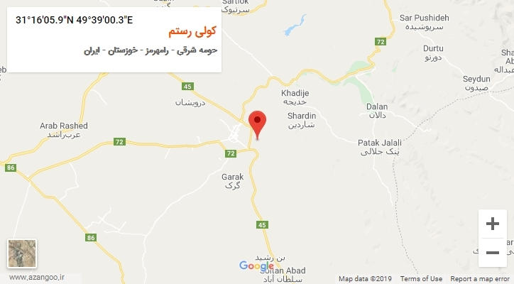 روستای کولی رستم بر روی نقشه