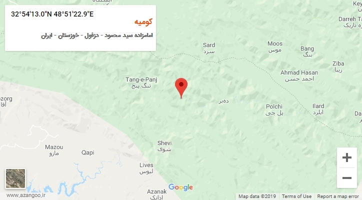 روستای کومیه بر روی نقشه