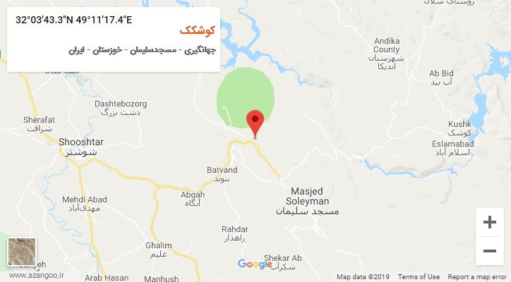 روستای کوشکک بر روی نقشه