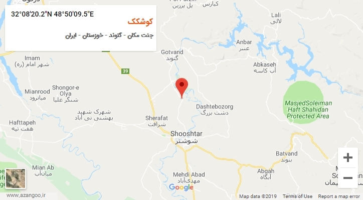 روستای کوشکک بر روی نقشه