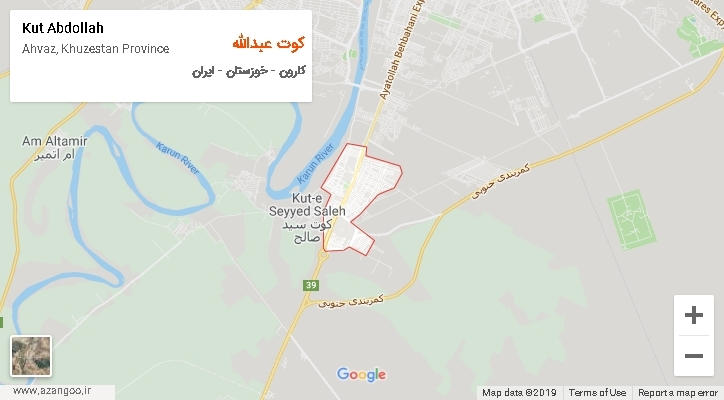دهستان کوت عبدالله بر روی نقشه