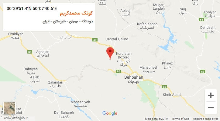 روستای کوتک محمدکریم بر روی نقشه