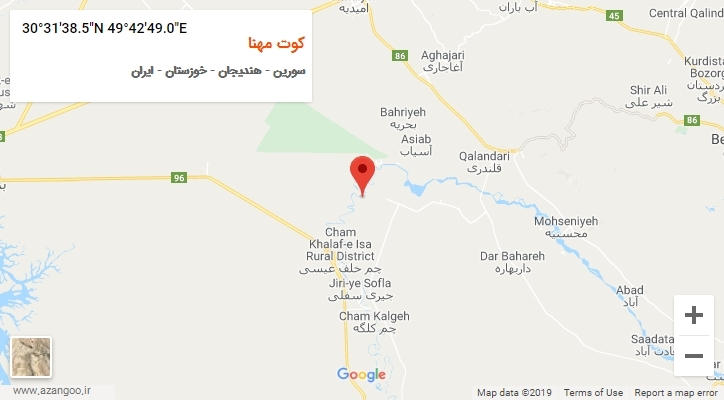 روستای کوت مهنا بر روی نقشه