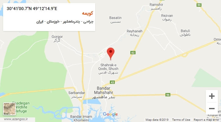 روستای کویمه بر روی نقشه