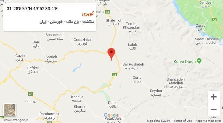 روستای کویری بر روی نقشه