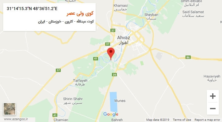 روستای کوی ولی عصر بر روی نقشه