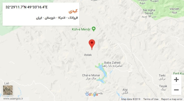 روستای کیدی بر روی نقشه