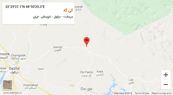 روستای کی گه بر روی نقشه