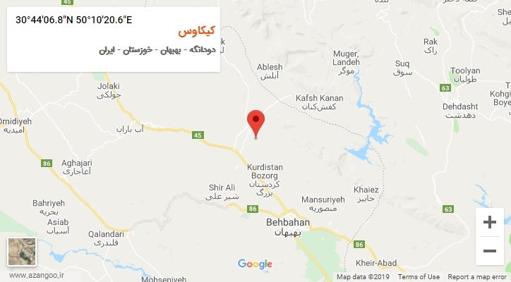 روستای کیکاوس بر روی نقشه