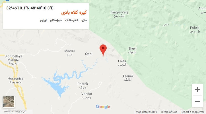 روستای کیره کلاه بادی بر روی نقشه