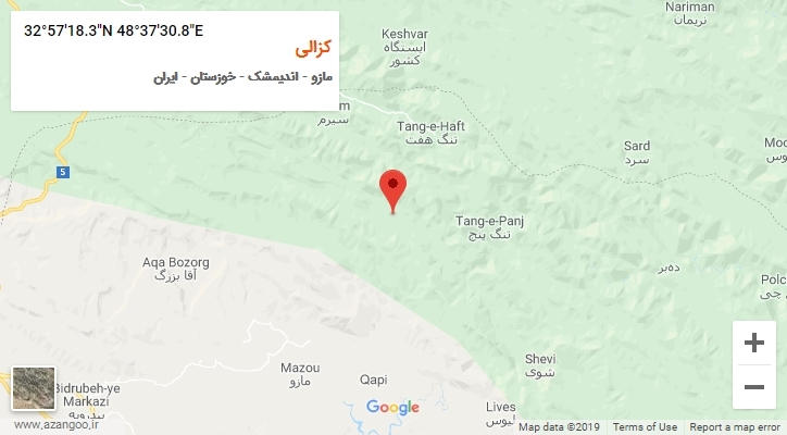 روستای کزالی بر روی نقشه