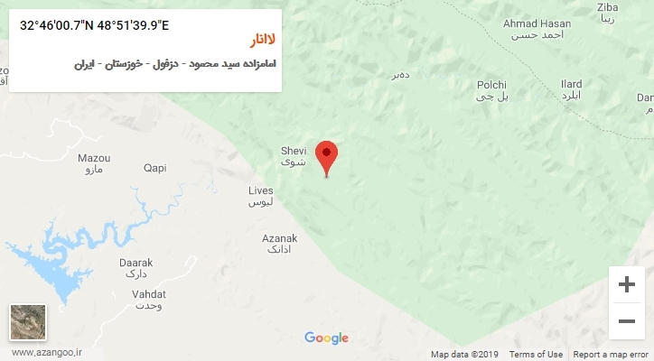 روستای لاانار بر روی نقشه