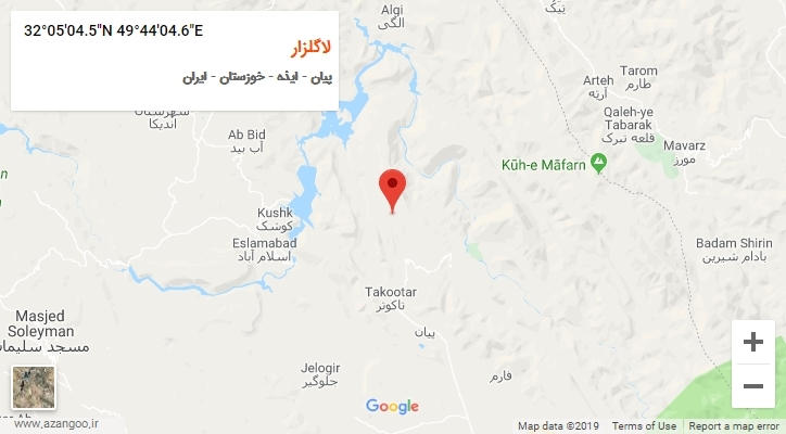 روستای لاگلزار بر روی نقشه