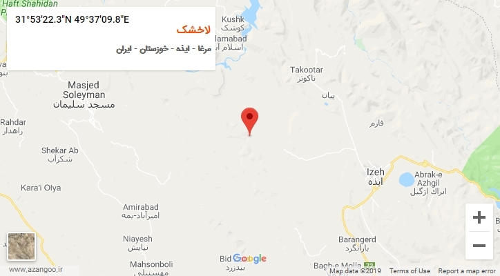 روستای لاخشک بر روی نقشه