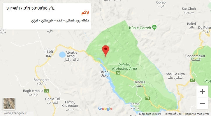 روستای لاکم بر روی نقشه