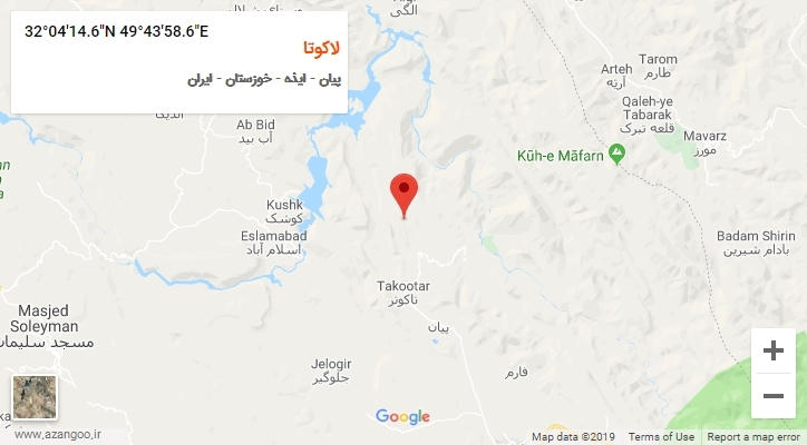 روستای لاکوتا بر روی نقشه
