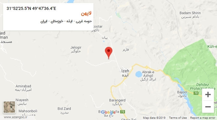 روستای لاپهن بر روی نقشه