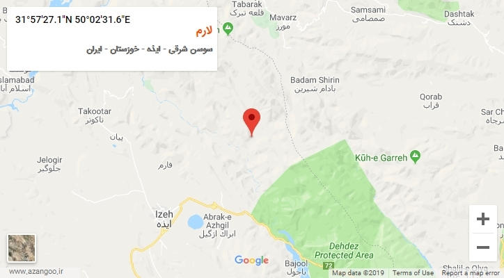 روستای لارم بر روی نقشه