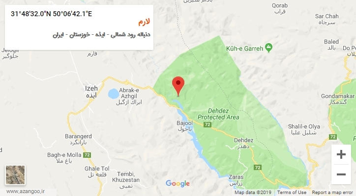 روستای لارم بر روی نقشه