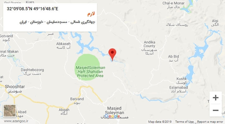 روستای لارم بر روی نقشه