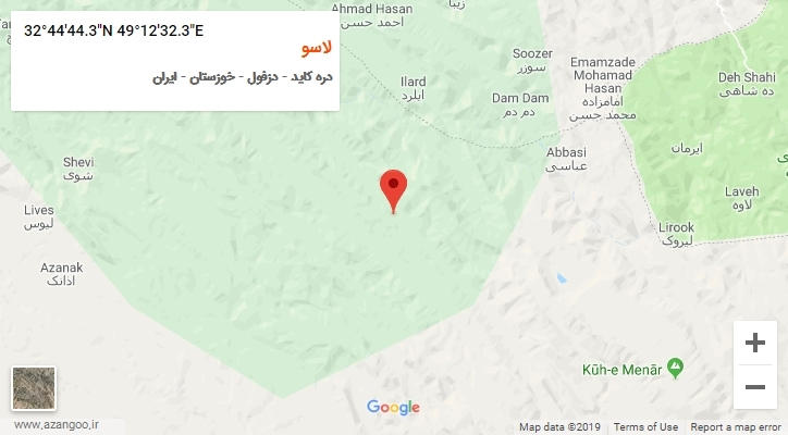 روستای لاسو بر روی نقشه
