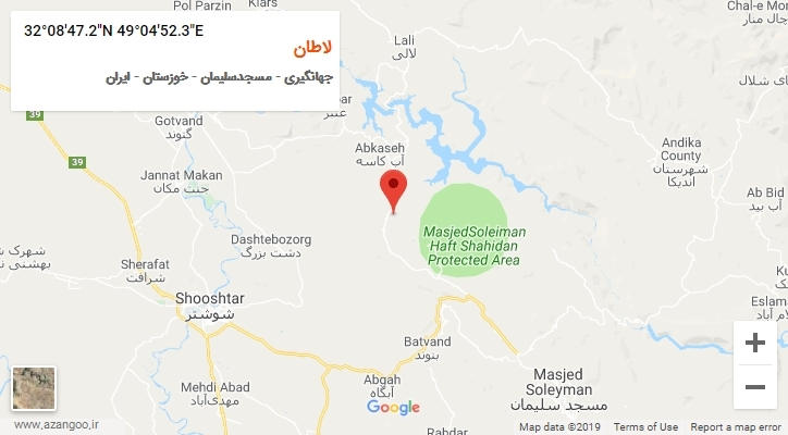 روستای لاطان بر روی نقشه