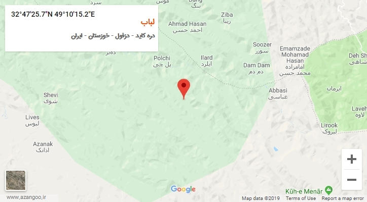 روستای لباب بر روی نقشه