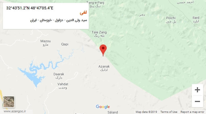 روستای لغی بر روی نقشه