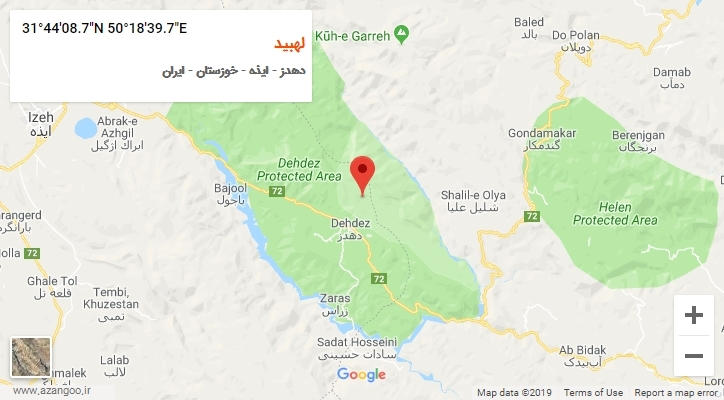 روستای لهبید بر روی نقشه