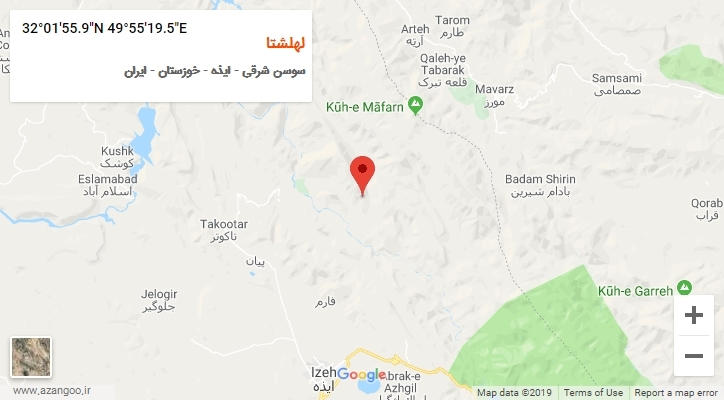 روستای لهلشتا بر روی نقشه