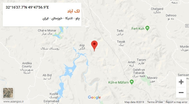 روستای لک آباد بر روی نقشه
