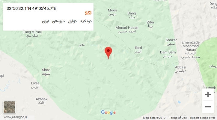 روستای لکلا بر روی نقشه