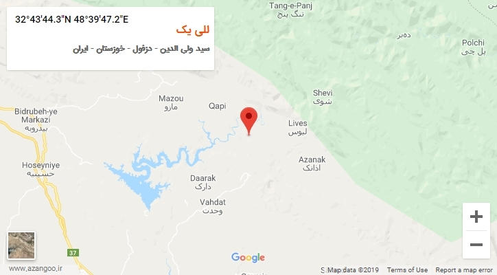 روستای للی یک بر روی نقشه