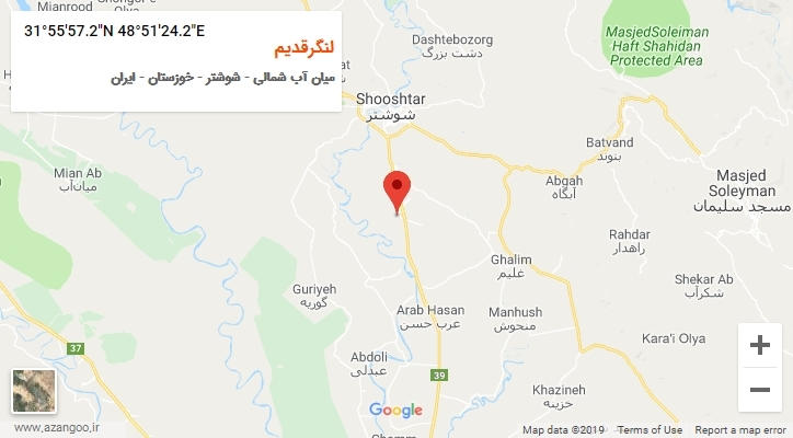 روستای لنگرقدیم بر روی نقشه