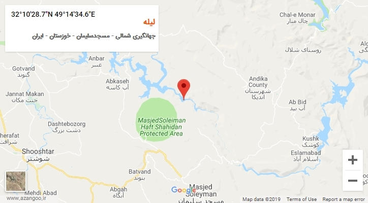روستای لیله بر روی نقشه