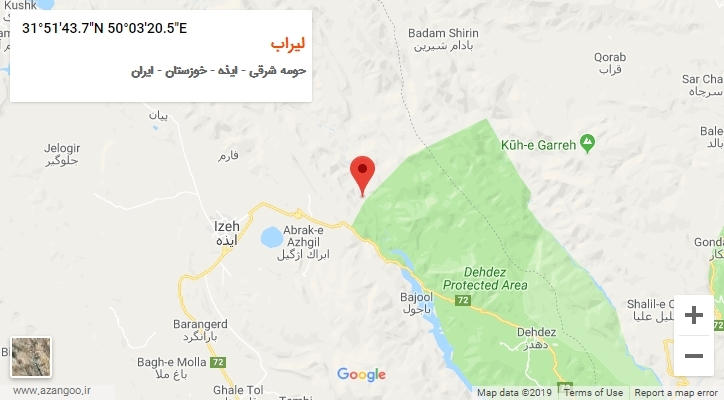 روستای لیراب بر روی نقشه